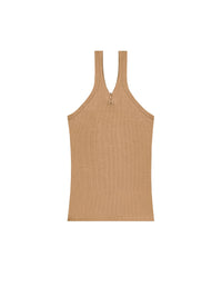 PREMIUM 17pcs NEW / DÉBARDEUR CÔTELÉ CROISÉ 90'S - Toffee