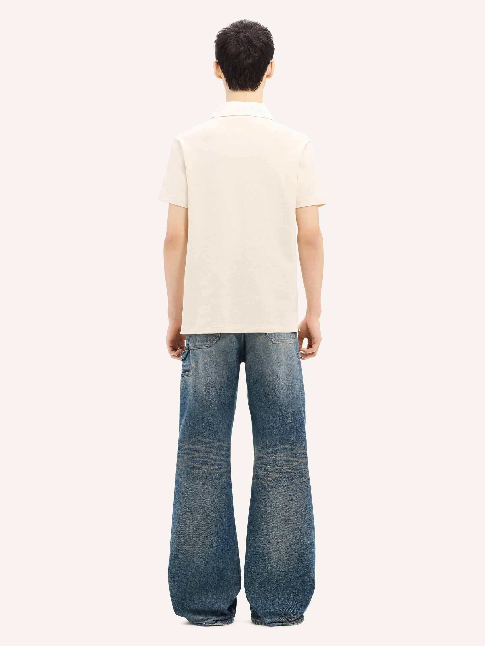 PREMIUM 59pcs NEW / POLO CONTRASTÉ EN COTON - Natural & Heritage White