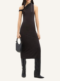 PRIX MARQUE : 250 / ROBE MIDI TWIST PIED-DE-POULE