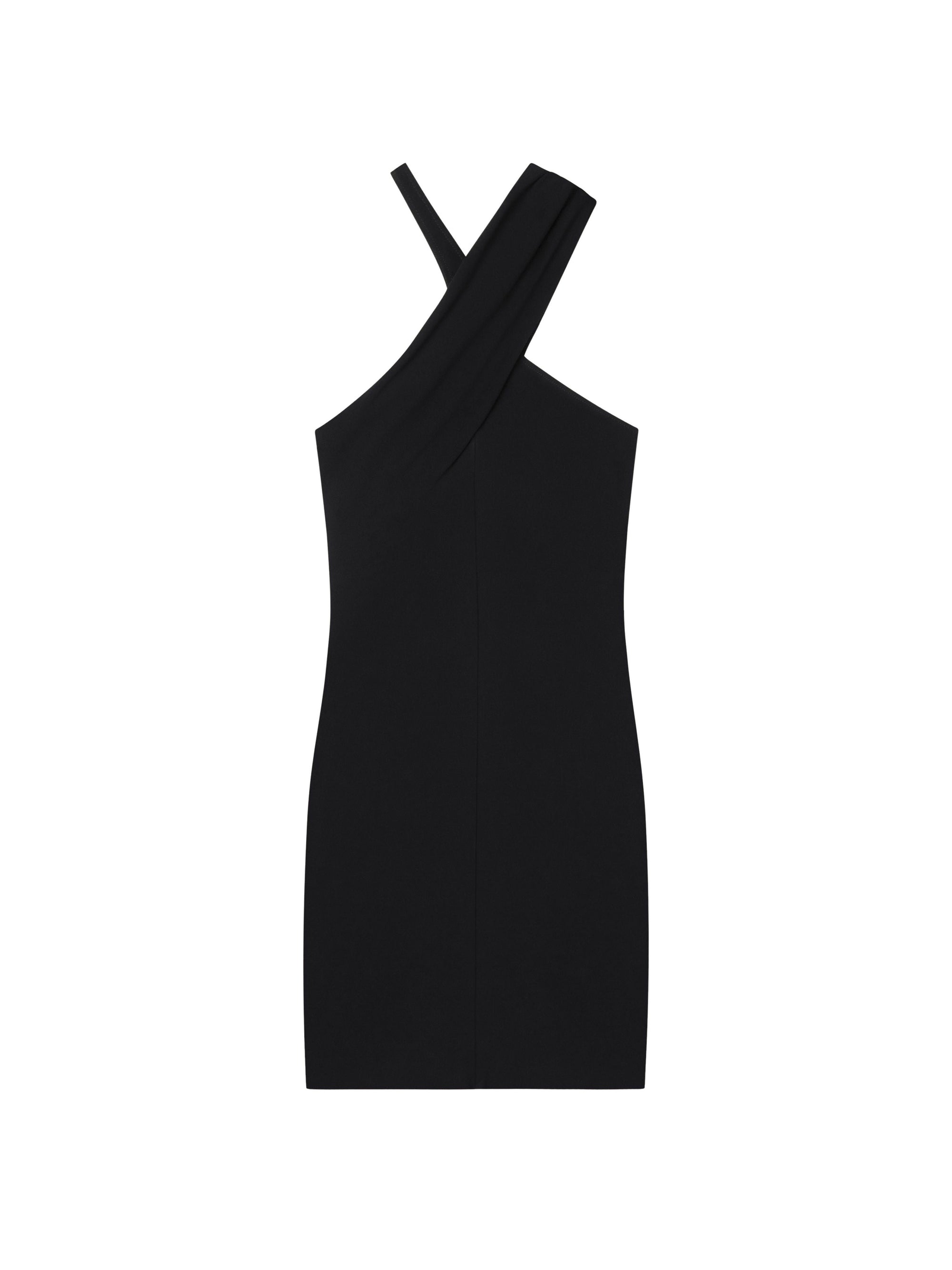 PREMIUM 30pcs NEW / MINI ROBE CROISÉE EN JERSEY - Black