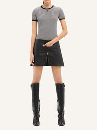 PRIX MARQUE : 90 / T-SHIRT CONTRASTE PIED-DE-POULE