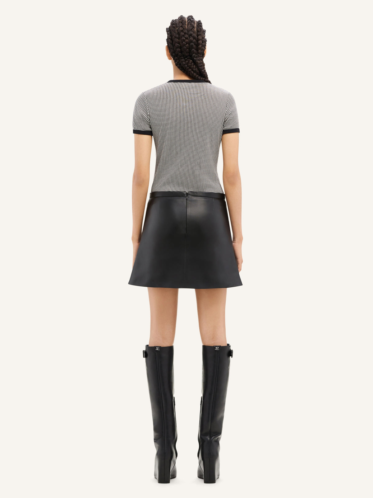PRIX MARQUE : 90 / T-SHIRT CONTRASTE PIED-DE-POULE