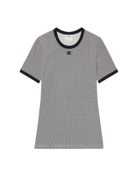 T-shirt contrasté à motifs Pied-de-poule - Houndstooth White & Black