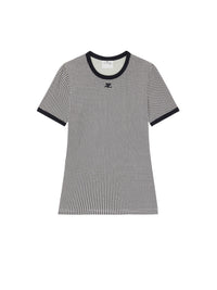 PREMIUM 65pcs NEW / T-SHIRT CONTRASTE PIED-DE-POULE - Houndstooth White & Black