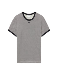 PRIX MARQUE : 90 / T-SHIRT CONTRASTE PIED-DE-POULE