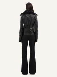 PREMIUM 6pcs NEW / BLOUSON EN CUIR COL EN SHEARLING