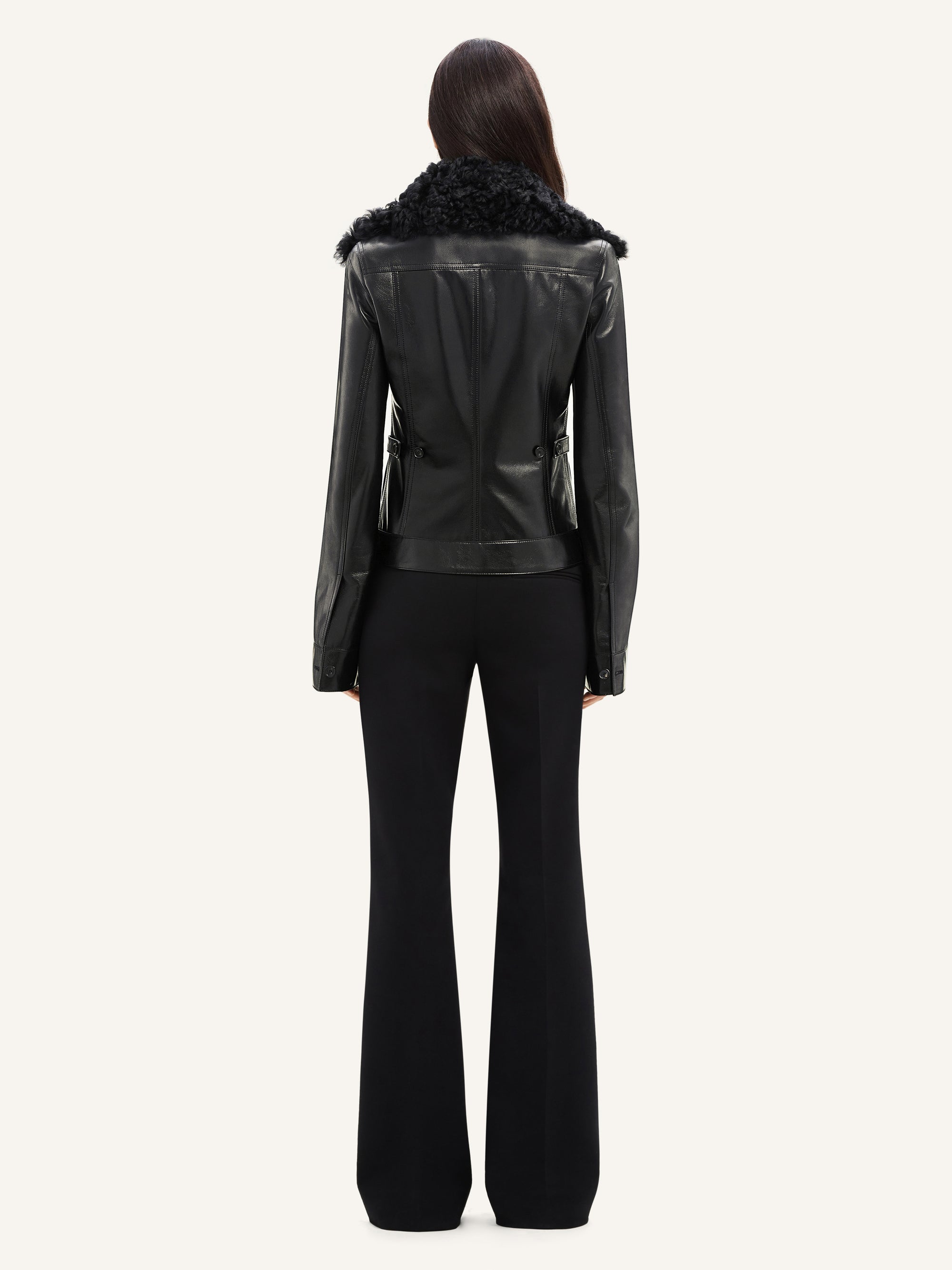 PREMIUM 6pcs NEW / BLOUSON EN CUIR COL EN SHEARLING