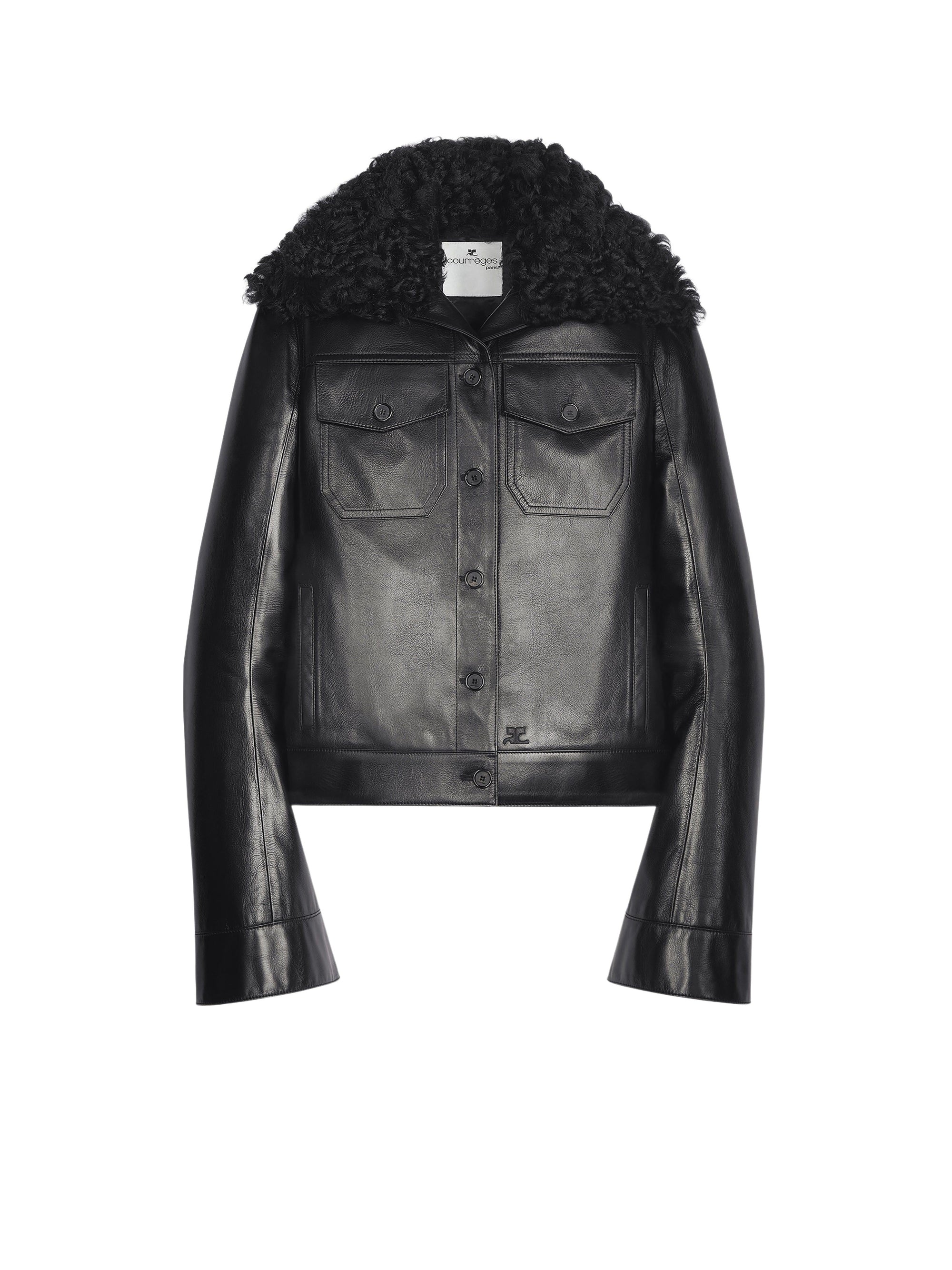 PREMIUM 6pcs NEW / BLOUSON EN CUIR COL EN SHEARLING