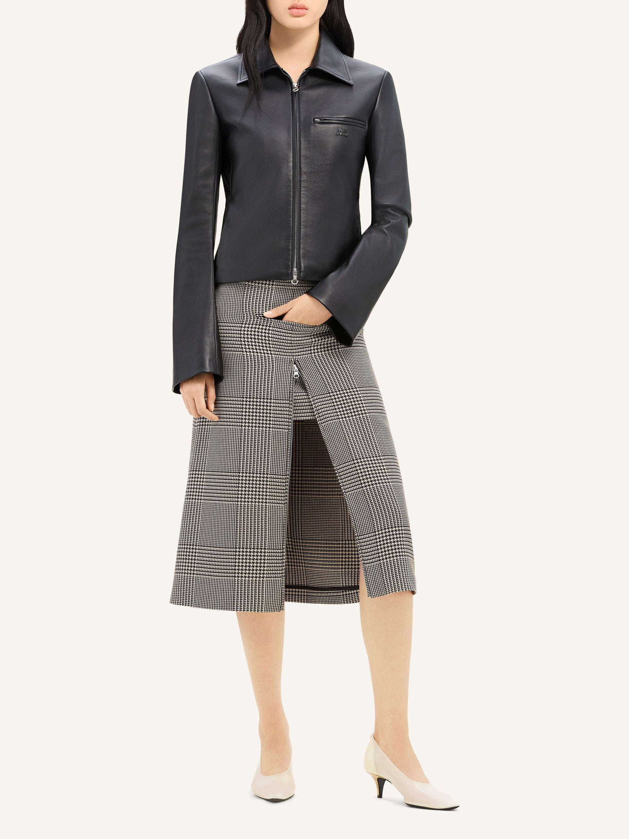VESTE ZIPPÉE EN CUIR