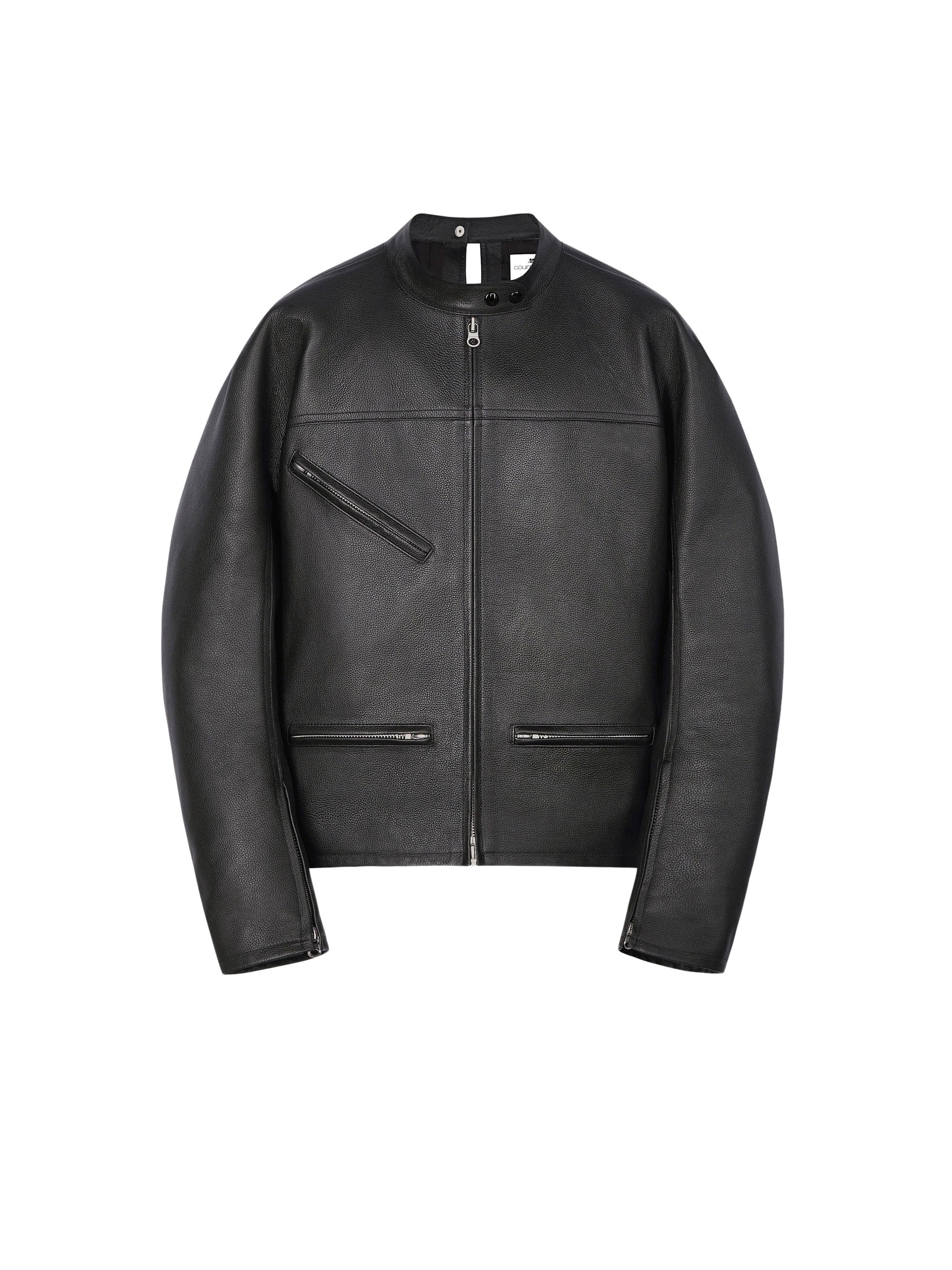 PREMIUM 8pcs NEW / VESTE RACER À BOUCLE EN CUIR - Black