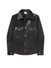 Chemise à poches plaquées en cuir - Black