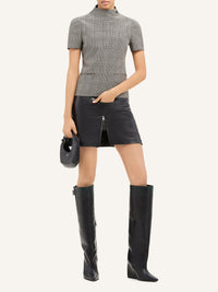 PRIX MARQUE : 310 / MINI JUPE TAILLEUR ZIPPÉE EN CUIR