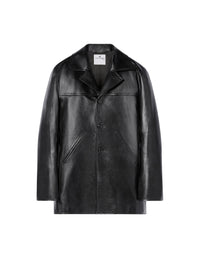 PREMIUM 4pcs NEW / MANTEAU TAILLEUR EN CUIR - Black