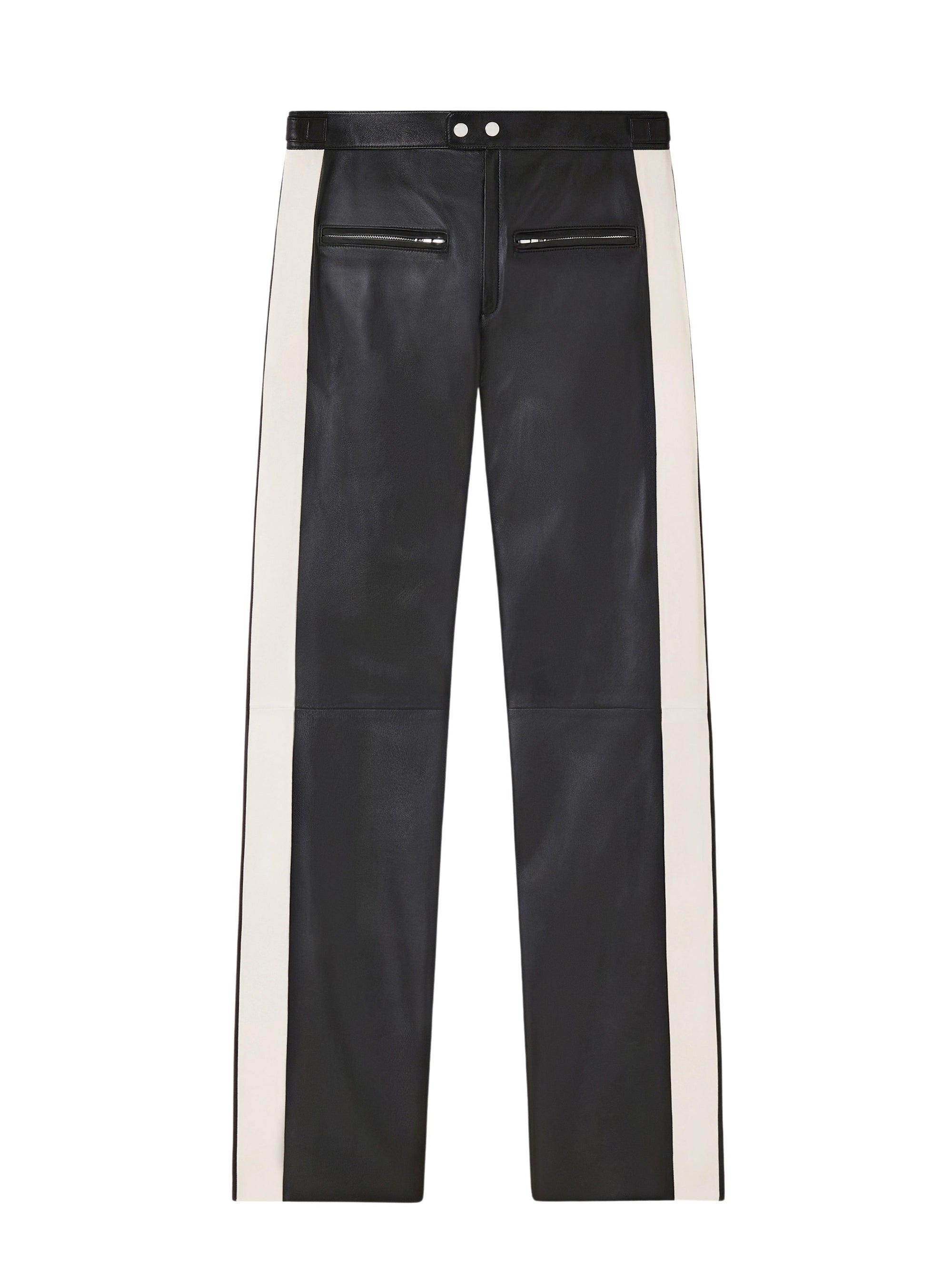 PREMIUM 5pcs NEW / PANTALON BIKER BANDE CONTRASTE EN CUIR