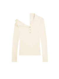 PREMIUM 79pcs NEW / POLO EN LAINE LÉGÈRE MULTI-BOUTONS - Natural