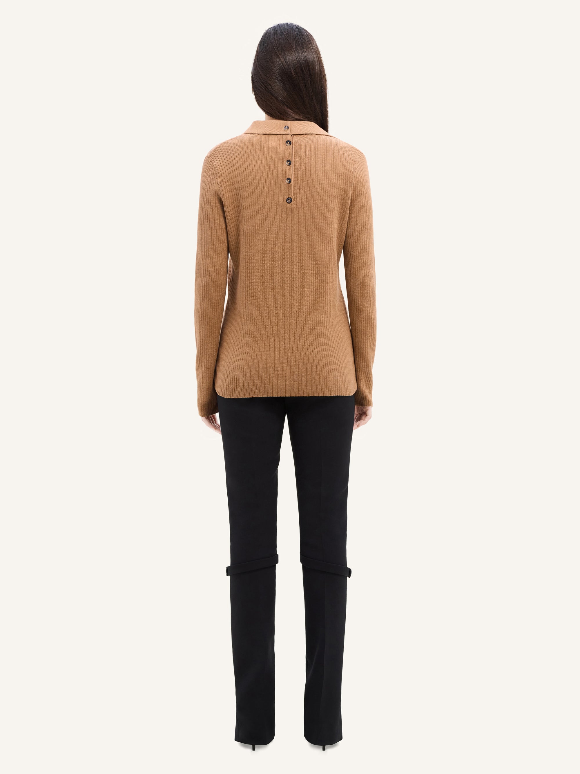 PREMIUM 44pcs NEW / POLO EN LAINE LÉGÈRE MULTI-BOUTONS - Toffee