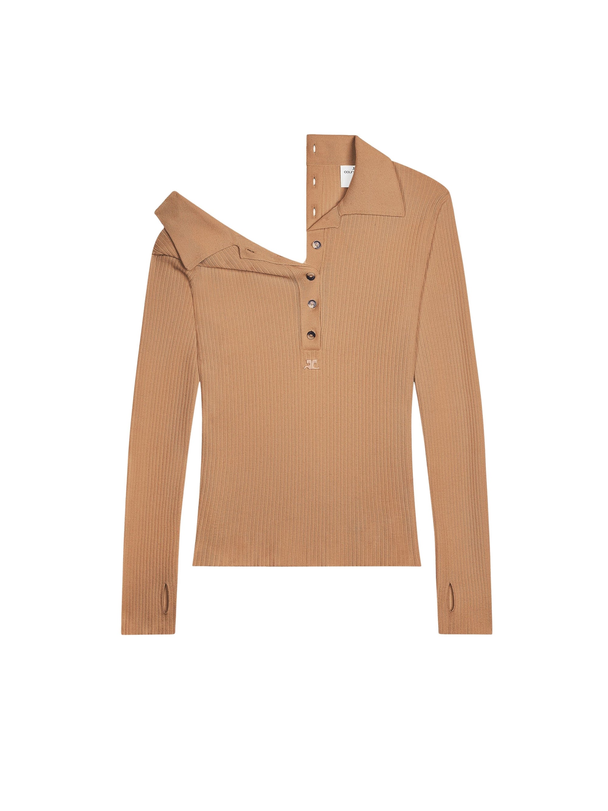 PREMIUM 44pcs NEW / POLO EN LAINE LÉGÈRE MULTI-BOUTONS - Toffee