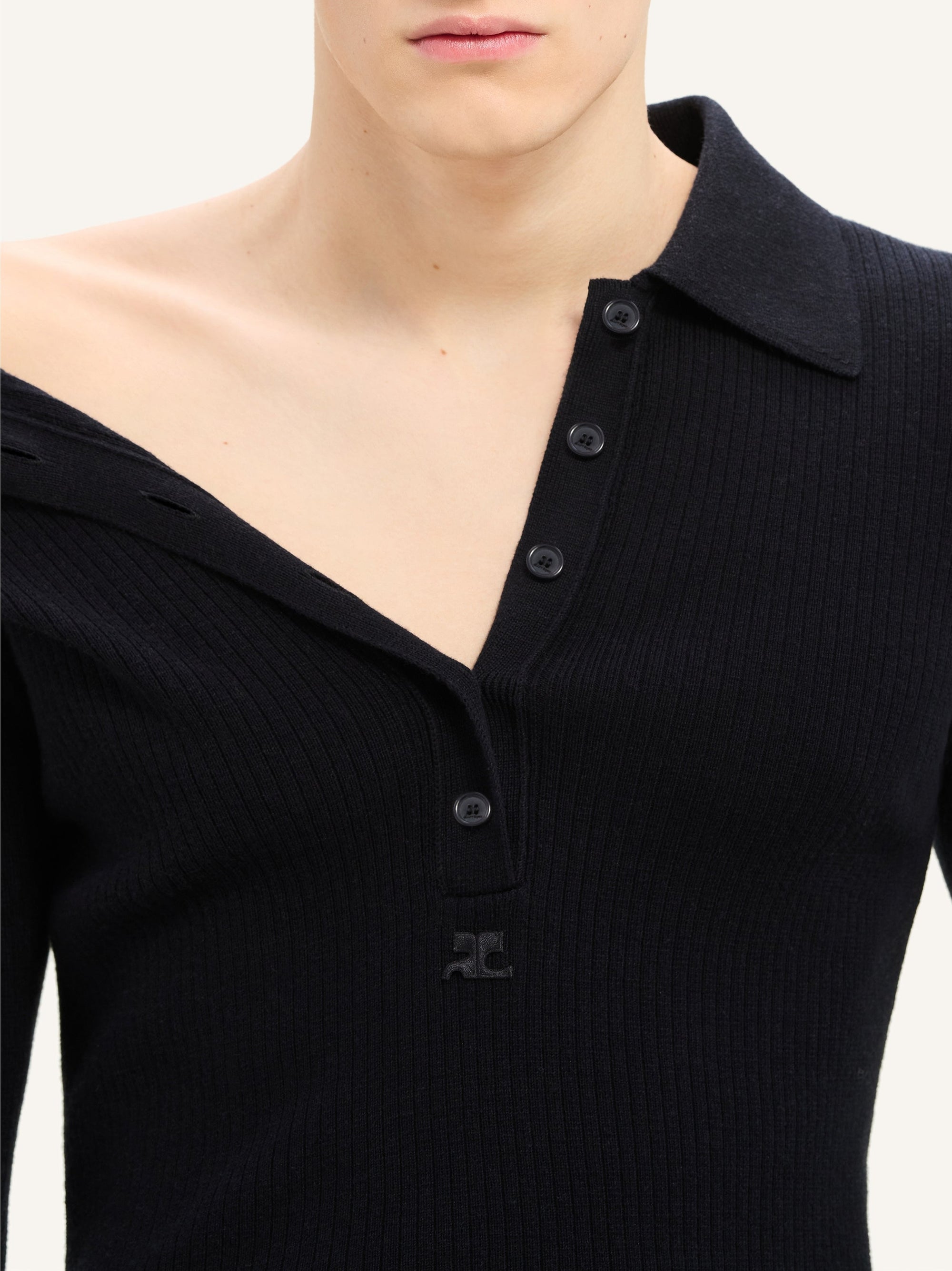 PREMIUM 88pcs NEW / POLO EN LAINE LÉGÈRE MULTI-BOUTONS - Black