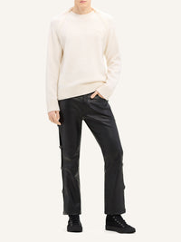 PREMIUM 8pcs NEW / PULL EN LAINE AVEC DRAPÉ ÉPAULES - Natural