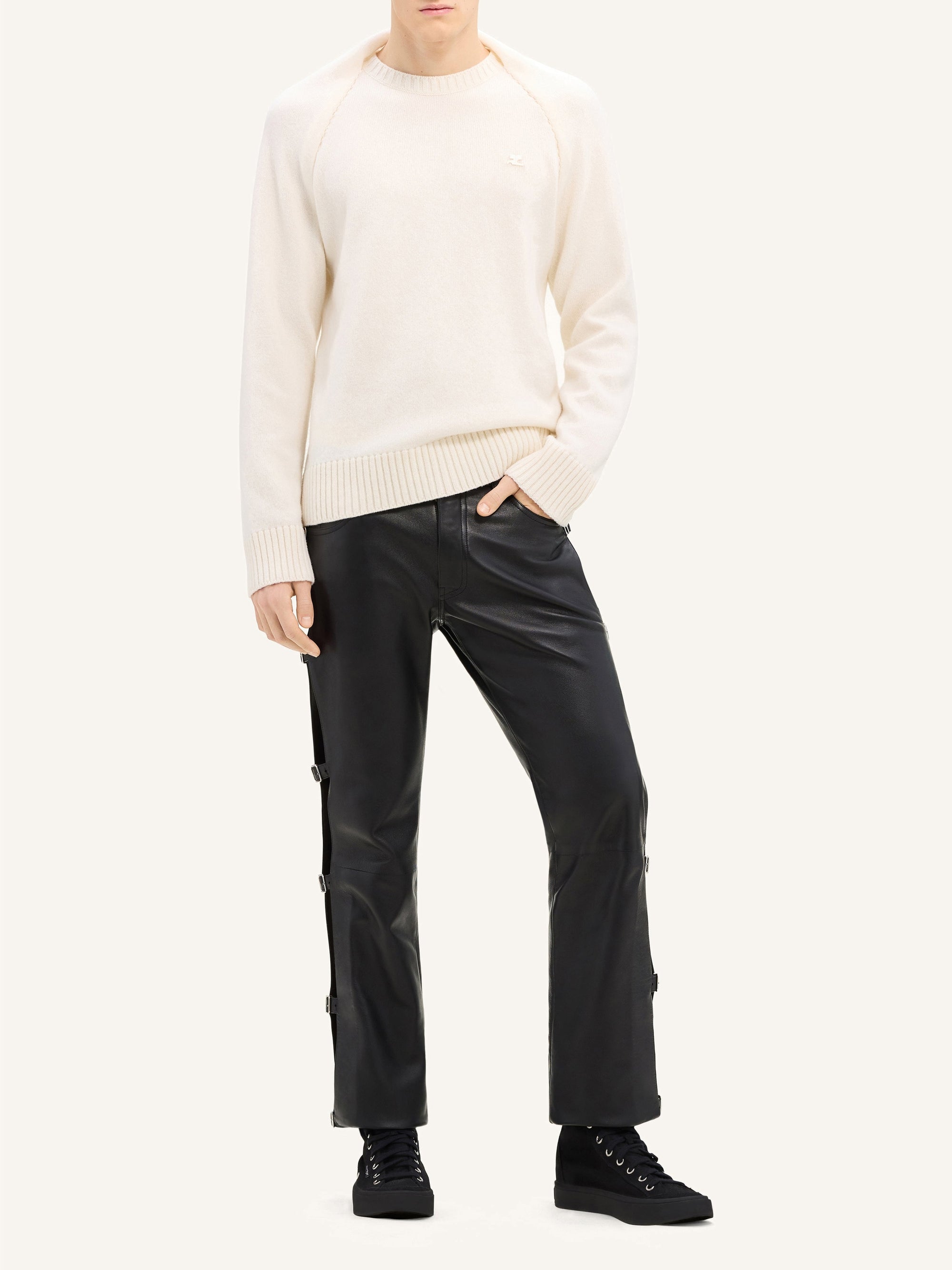PREMIUM 8pcs NEW / PULL EN LAINE AVEC DRAPÉ ÉPAULES - Natural