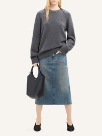 PREMIUM 22pcs NEW / PULL EN LAINE AVEC DRAPÉ ÉPAULES - Gris Chine