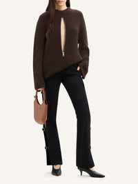 PREMIUM 3pcs NEW / PULL ZIPPÉ EN LAINE CÔTELÉE