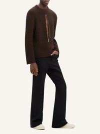 PREMIUM 3pcs NEW / PULL ZIPPÉ EN LAINE CÔTELÉE