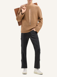 PREMIUM 7pcs NEW / PULL ZIPPÉ EN LAINE CÔTELÉE