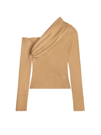 Pull iconique Twist en maille côtelée - Toffee