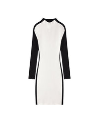 PRIX MARQUE : 140 / MINI ROBE CONTRASTE EN MAILLE