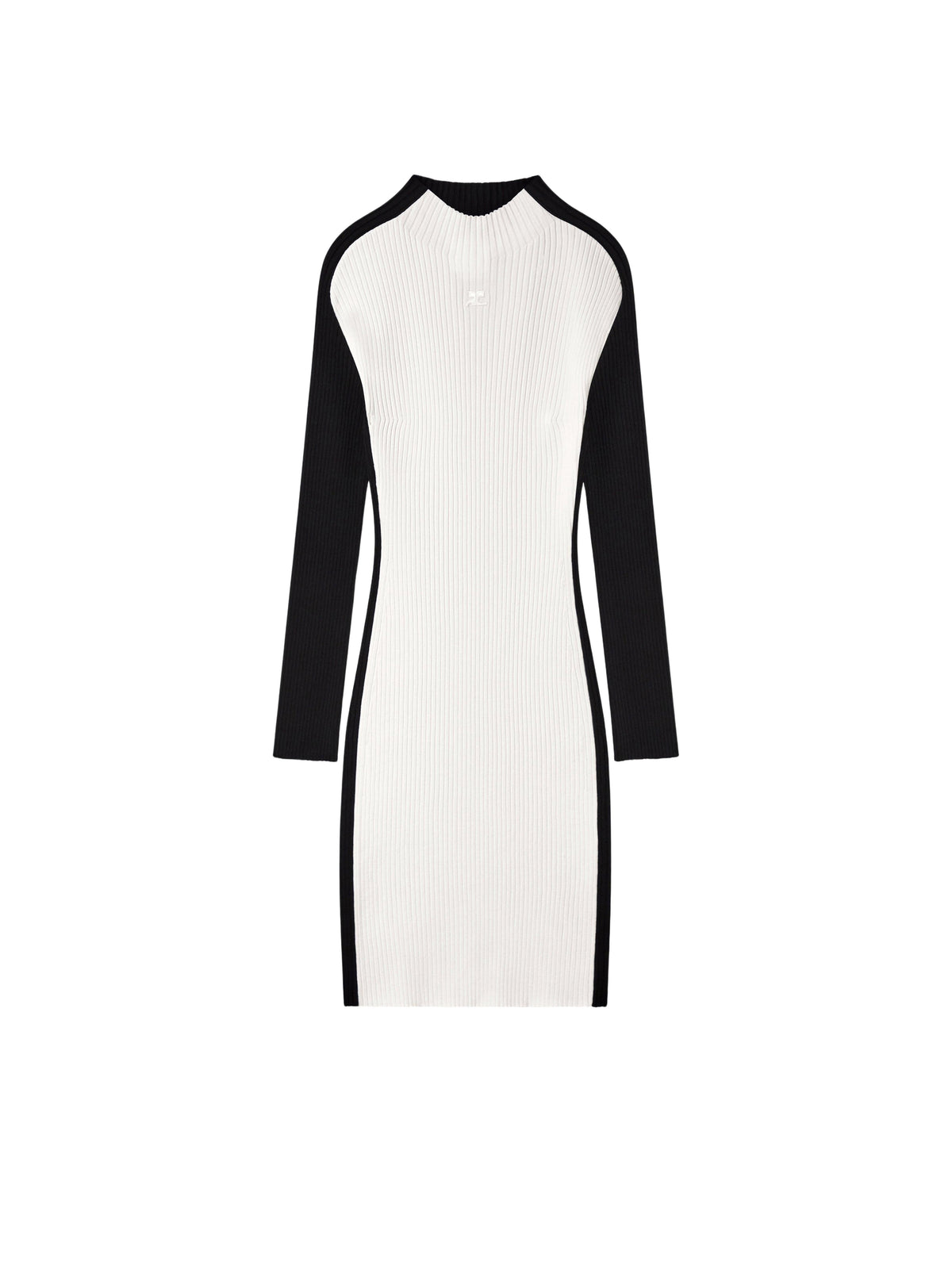PRIX MARQUE : 140 / MINI ROBE CONTRASTE EN MAILLE