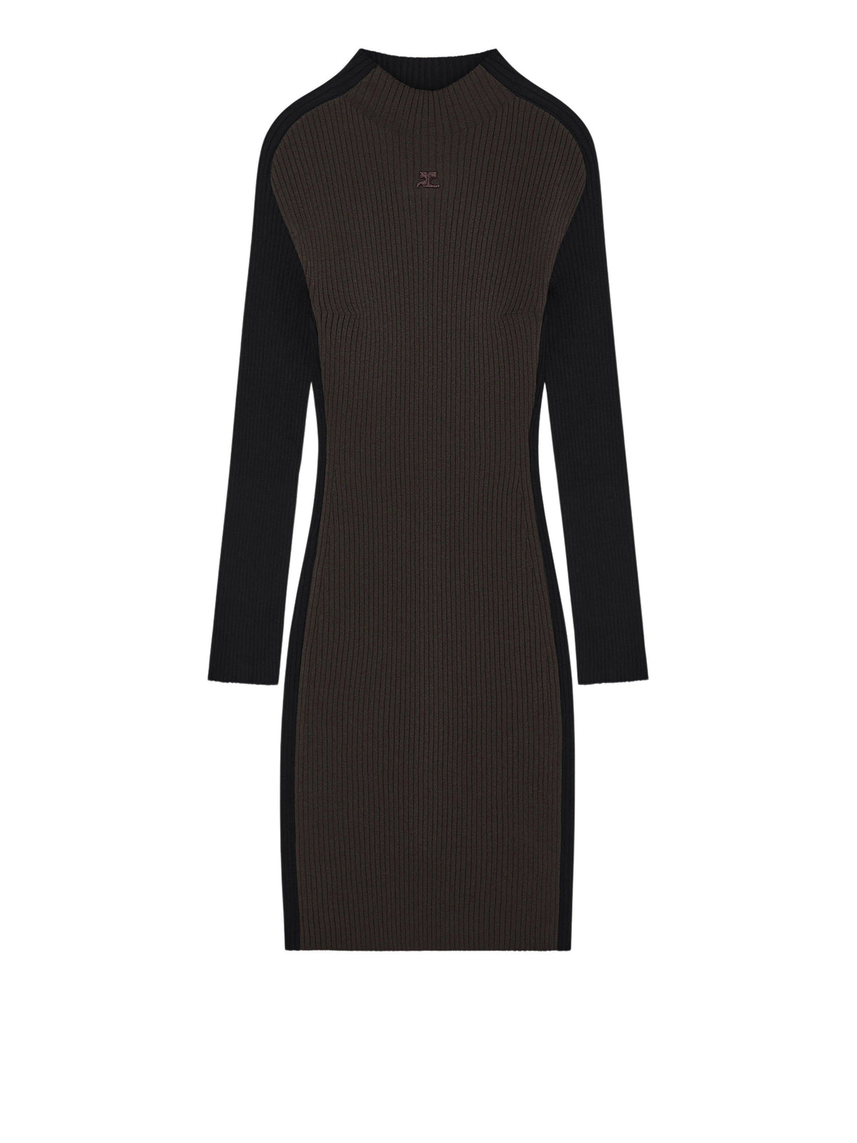 PRIX MARQUE : 140 / MINI ROBE CONTRASTE EN MAILLE