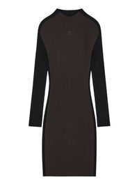 PRIX MARQUE : 140 / MINI ROBE CONTRASTE EN MAILLE