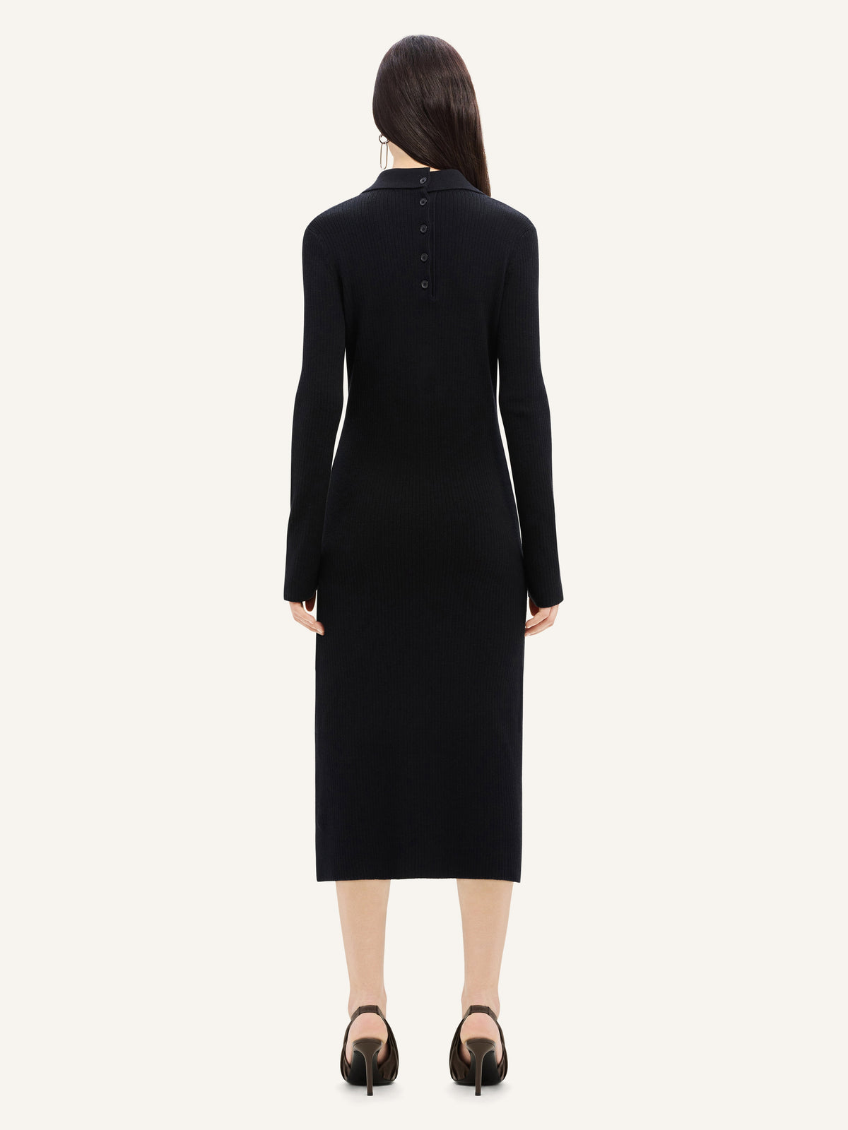 ROBE MIDI MULTI-BOUTONS EN LAINE