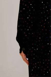Chemise Velvet à pois colorés - Noir