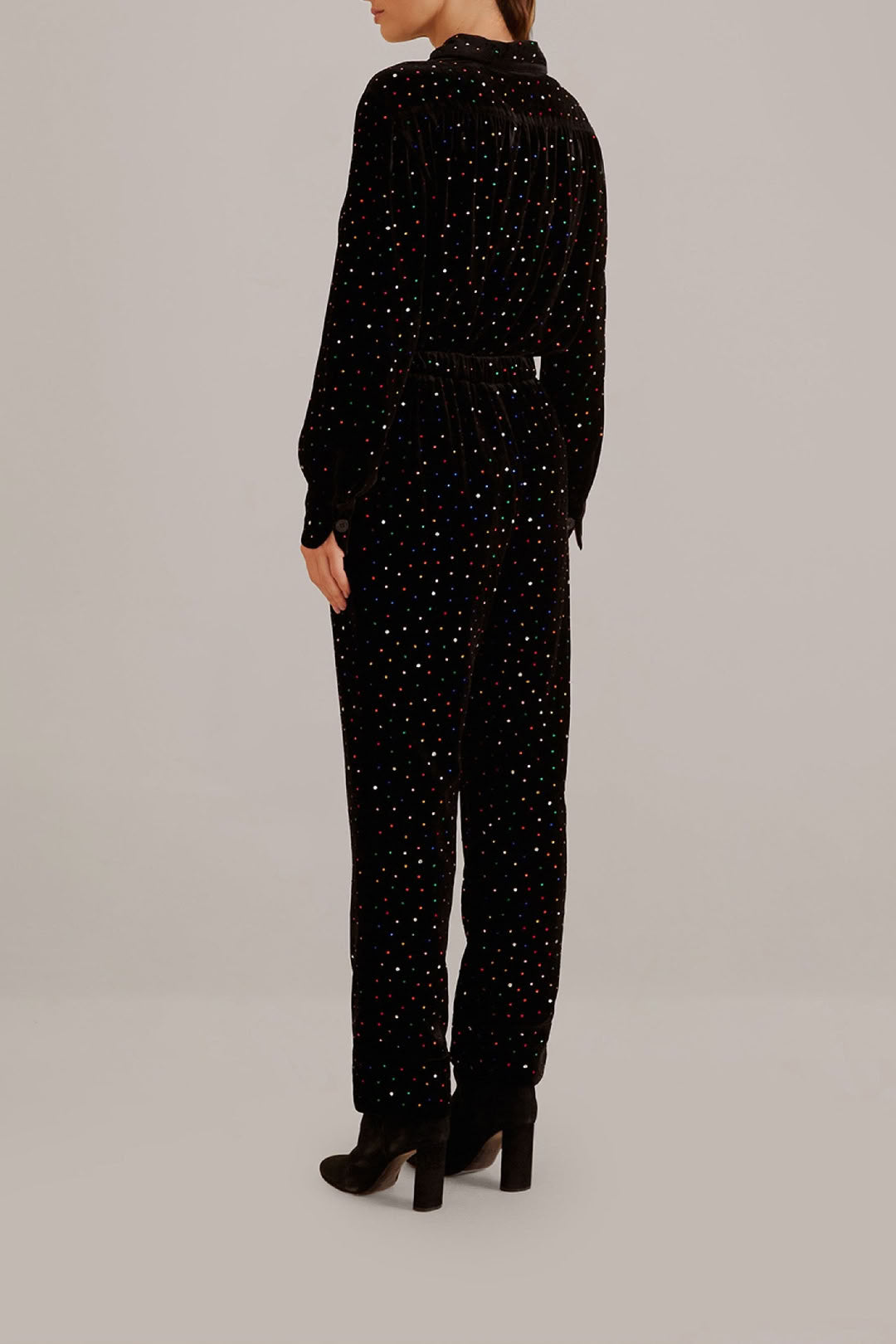 Pantalon avec poches à strass - Noir