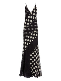 Mermaid dress with silk panels - Black & White
