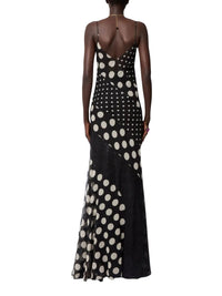 Mermaid dress with silk panels - Black & White
