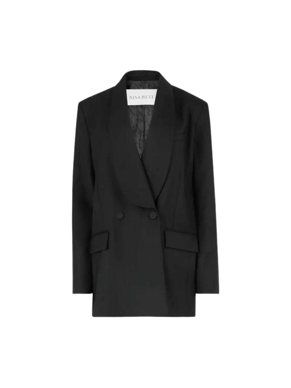 Blazer long en laine - Noir
