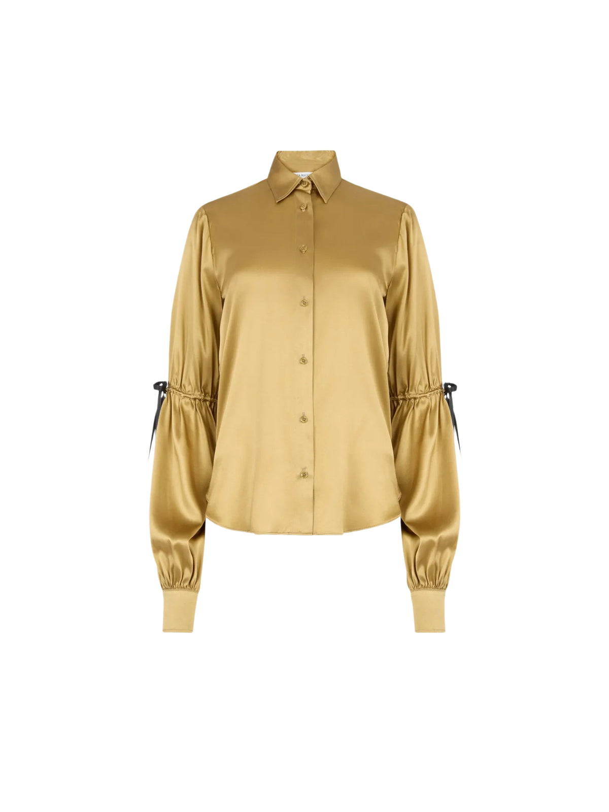 Tie-detail silk blouse - Gold