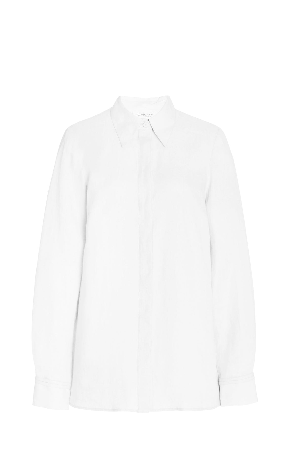 Cruz Shirt en blanc lin d’aloès popeline de chemise