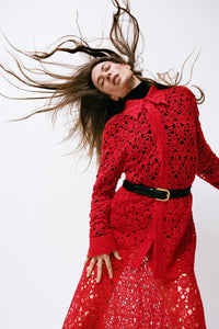 Scarlet Red / Chemise Cassia en cachemire - Scarlet Red