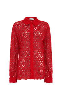 Scarlet Red / Chemise Cassia en cachemire - Scarlet Red