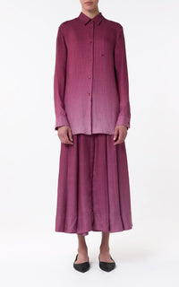 Reyes Shirt en bordeaux cachemire soie chevrons