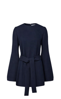 Shandon Tunic en bleu marine foncé double face crêpe