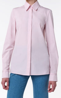 Cruz Shirt en rose poudré pâle coton Sea Island popeline