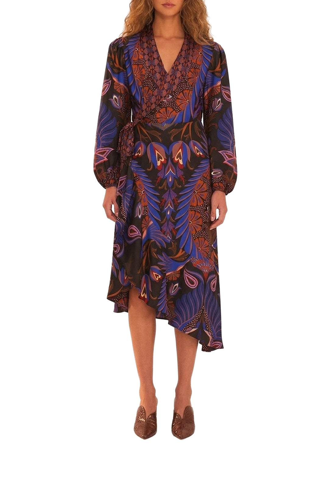 Robe midi à manches longues Forest Heart - Noir