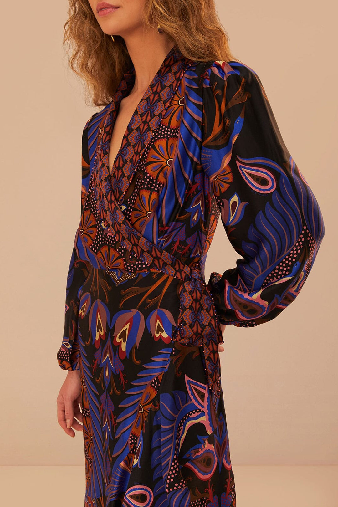 Robe midi à manches longues Forest Heart - Noir