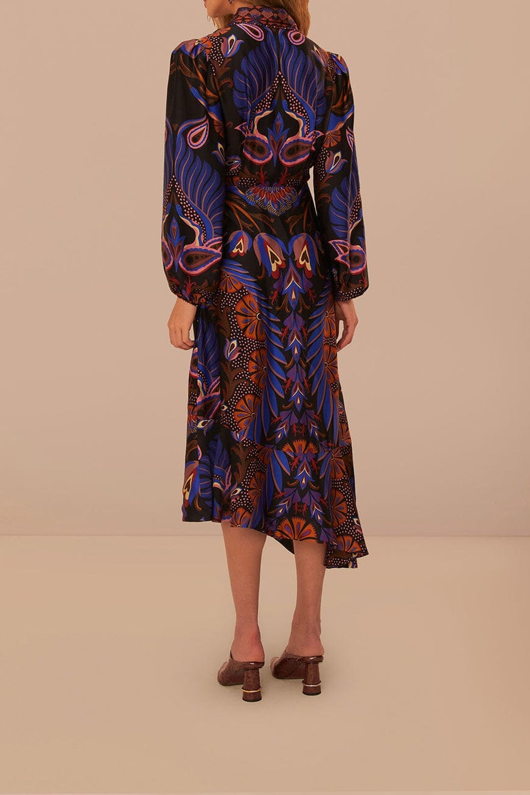 Robe midi à manches longues Forest Heart - Noir