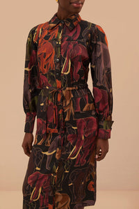 DJV_Elephants Brown Robes midi - Elephants Brown